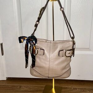 Coach Elegant Beige Leather Shoulder/Crossbody Bag (NWTs)